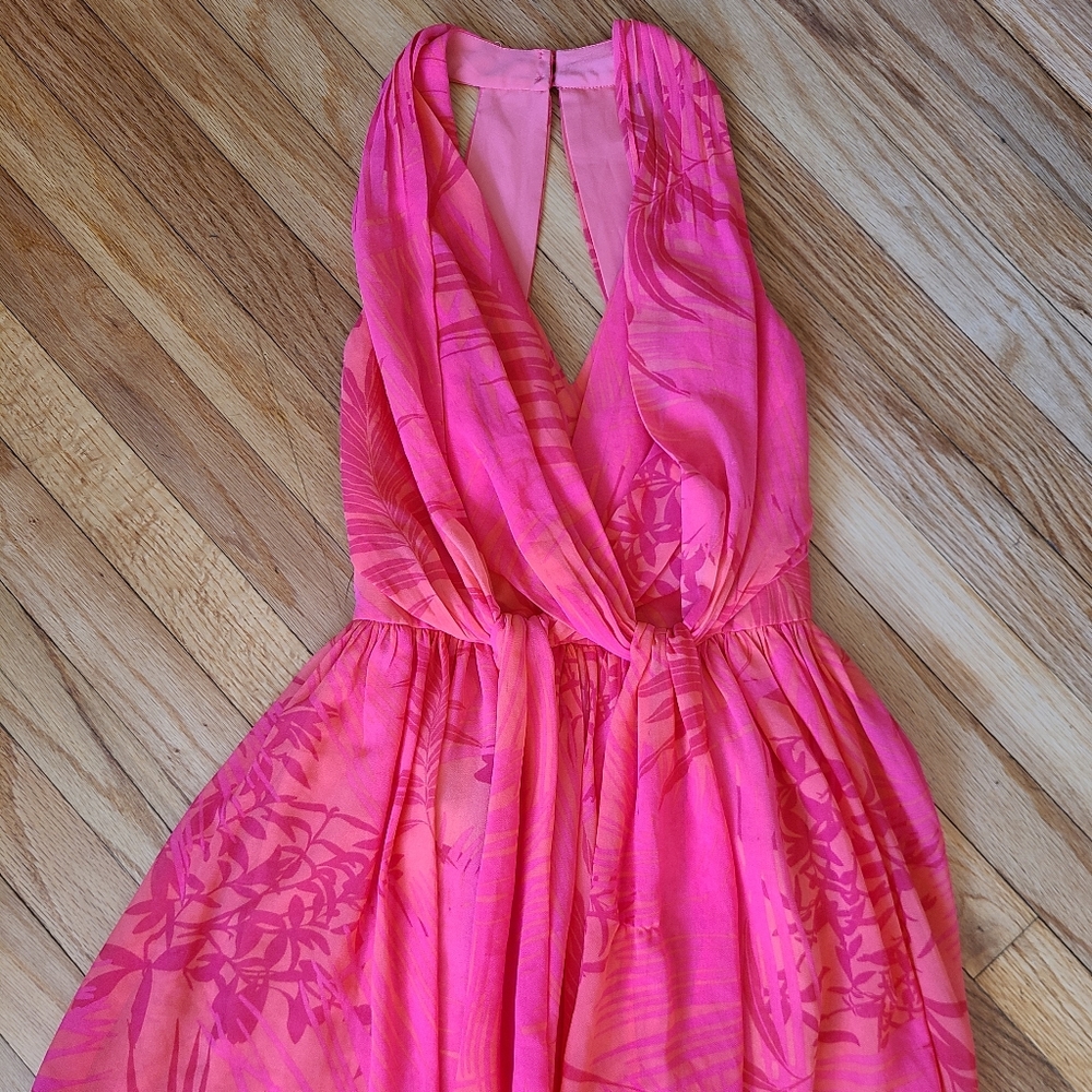 A/X Armani Exchange Orange and Pink Chiffon Dress